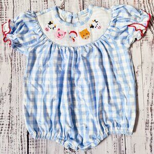 Blue Barn Buddies Smocked Romper